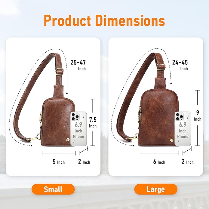 INICAT Small Sling Bag for Women Everyday & Travel Crossbody Bags Lightweight Cross Body Purses Vegan Leather