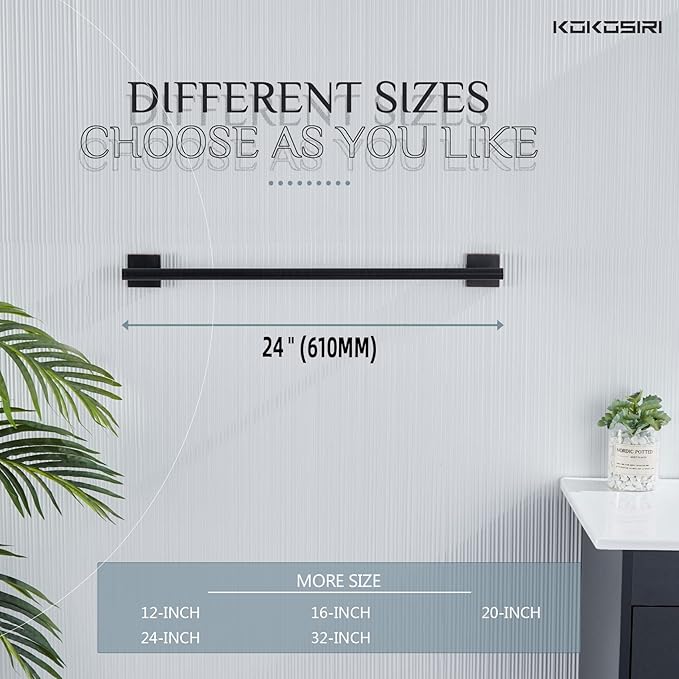 KOKOSIRI Bathroom Towel Bar Bath Towel Holders for Toilet Kitchen Cabinet Wall Mount 24 Inch, 2 Pack Oil Rubbed Bronze Stainless Steel B4005ORB-L24-P2