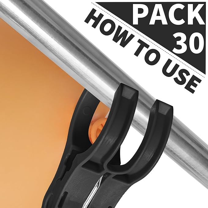PUGPIU 30 Pack Plastic Black Balloon Arch Clips for Backdrop | 3.5 Inch Heavy-Duty Spring Clamps for Birthday Decor | Crafts | Photo Studios
