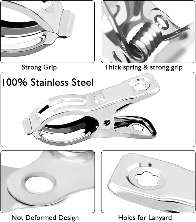 BESTEEL Upgraded 240 PCS Garden Clips, Greenhouse Clamps 100% Stainless Steel Heavy Duty Greenhouse Clips for Netting - Strong Grip to Hold Down Shade Cloth or Plant Cover on Garden Greenhouse Hoops