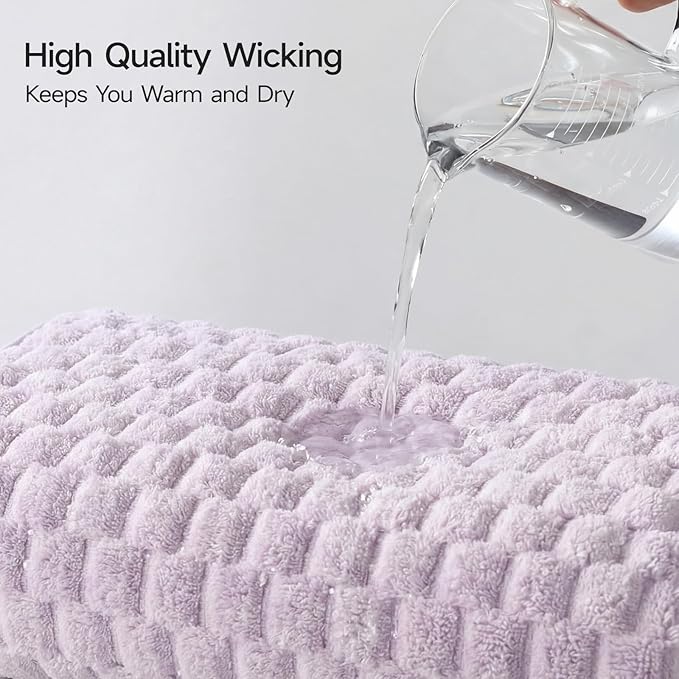 REDKISS 4 Pack Purple Microfiber Bath Towels - Large Shower Towels Set for Bathroom, Super Absorbent Towel Set of 4 Lagre, Quick Dry Bathroom Towel for Spa, Gym,Travel, Lint Free, Ultra Soft