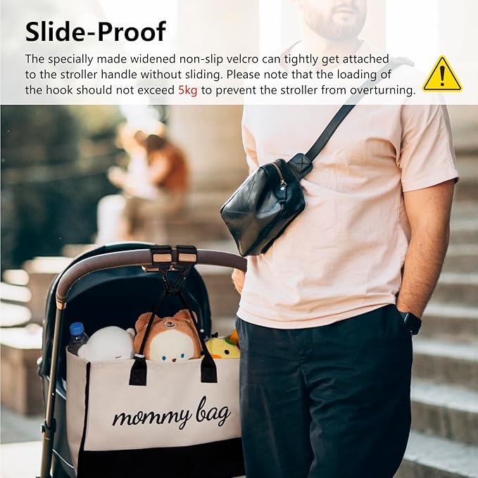 TOPDesign Universal Baby Stroller Organizer, Stroller Caddy with Detachable Mesh Bag & Heightened Insulated Cup Holders & Non-Slip Secure Hooks Accessories, Fits Most Strollers (Morning Glory)
