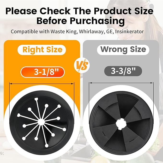 Garbage Disposal Splash Guard, 2 Pack 3 1/8" Sink Baffle Disposer Drain Splash Guard Collar Rubber Replacement Quiet Cover Ullnosoo for Waste King, Whirlaway, GE Disposer