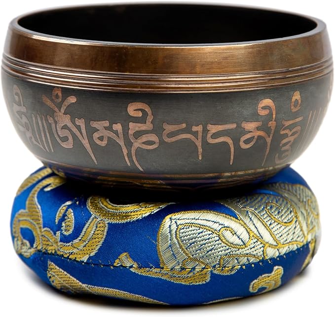Tibetan Singing Bowl Set Brass - Master Healing Grade - Authentic Handcrafted Sound Bowl by Himalayan Bazaar