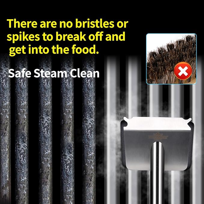 XUDAKAIXIN Bristle-Free Steam Grill Brush,No Bristle Shedding— Ultra Safe & Efficient BBQ Grill Cleaner for Outdoor Grill, for Men, Dad, or Any Grill Lover﻿