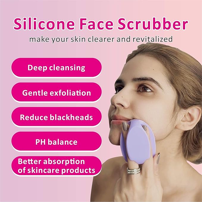 Silicone Face Scrubber,2 Pack Face Scrubber for Women Men, Facial Cleansing Brush Face Exfoliator Scrubber Brushes for Facial Cleansing Exfoliating Blackhead Remover Acne Pore Face Massaging