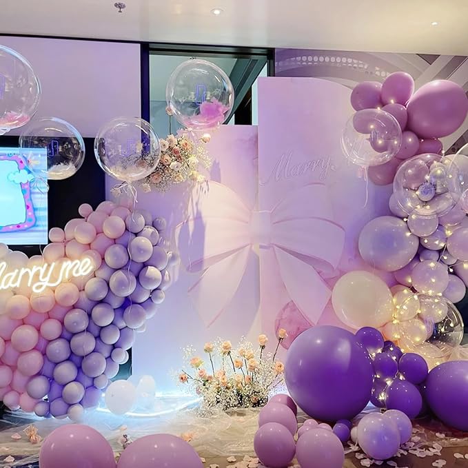 MEBAY Dusty Purple Balloon Garland Kit, 166Pcs Pastel Lavender and Macaron Orange Balloons for Girls Women Princess Wedding Baby Shower Birthday Party Decorations Supplies