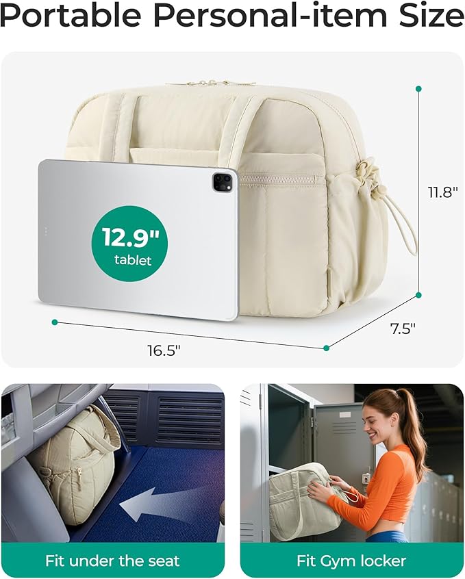 BAGSMART Gym Bag for Women, Travel Duffle Bag with Wet Pocket, Lightweight Carry-on Weekender Duffel, Water Resistant