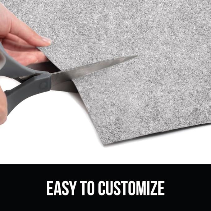 GORILLA GRIP LeakGuard Non-Adhesive Under Sink Mat for Kitchen Cabinet, 24x50, Waterproof Quick Dry Shelf Liner, Durable Absorbent Felt Mats for Bathroom Sinks, Cabinets, Dresser, Easy Trim Light Gray