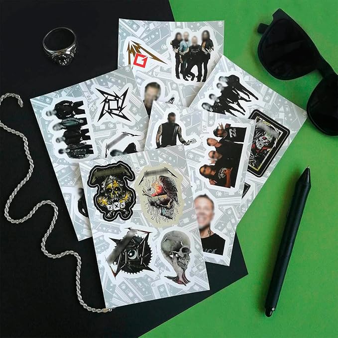 BulbaCraft Heavy Metal Band Stickers for Adults, 36 Pieces of Strong Adhesive and Waterproof Stickers for Laptop, Decals for Teens Aesthetic and Guitar Decals, Gifts for Women & Men