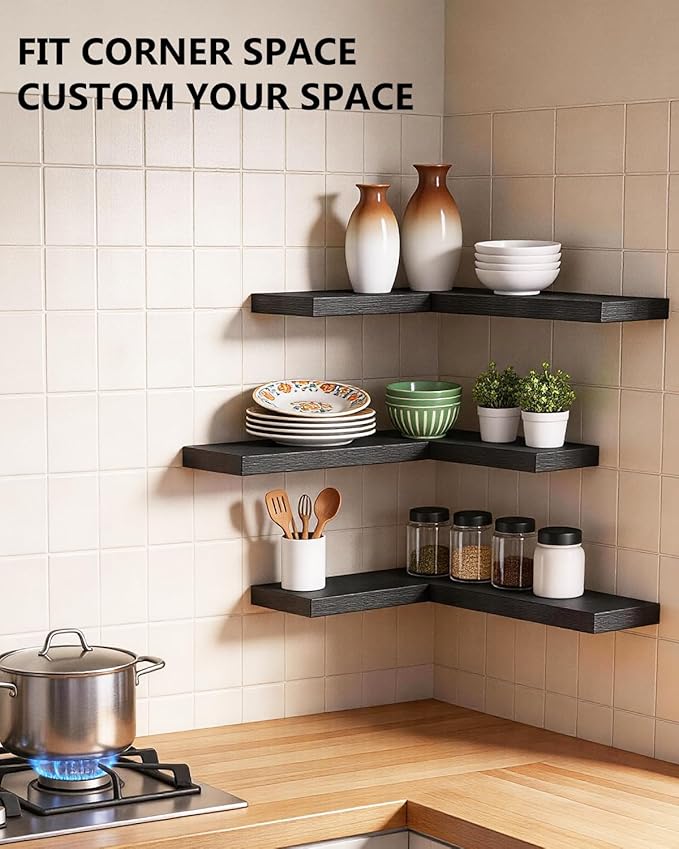 WALI Floating Shelves for Wall, 1 Tier Bathroom Storage Shelf Over Toilet, for Bedroom Bookshelf, Living Room Decor, Kitchen, Nursery, Laundry, Soundbar Floating Shelf Mount Under TV (CS101L), Black