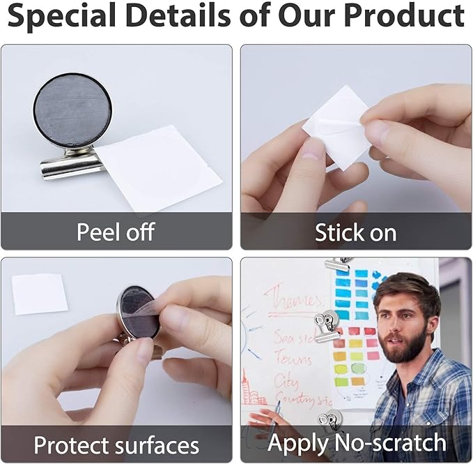 VNDUEEY 200 Pack Magnetic Clips Fridge Magnets, Magnetic Paper Clip, Whiteboard Magnets Refrigerator Magnet, Strong Magnet Clips for Home, Office, Teaching, School Locker