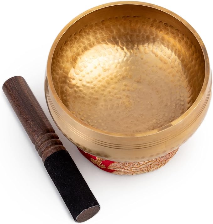 Tibetan Singing Bowl Set - Easy To Play for Beginners - Authentic Handcrafted Mindfulness Meditation Holistic Sound 7 Chakra Healing Gift by Himalayan Bazaar (5")