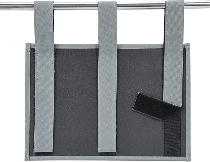 Hanging Bedside Caddy, Bedside Storage Organizer for Magazine, Phone, Remote control (4 Pockets-Grey)