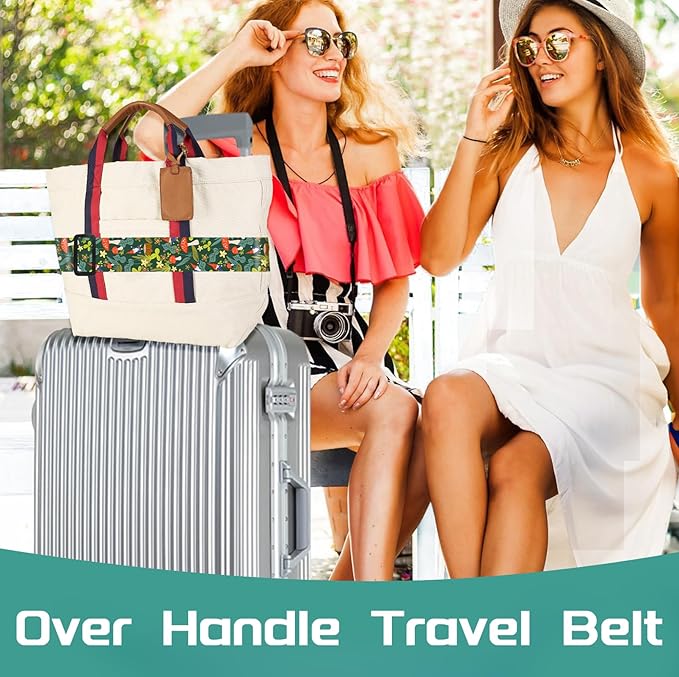 Slohif Luggage Straps for Suitcases Travel Belt Accessories Luggage Connector Identifiers 2 Pack Over Handle with Buckle Unique Nylon Adjustable Strap for Sleeping Bag Car Seat Mushrooms