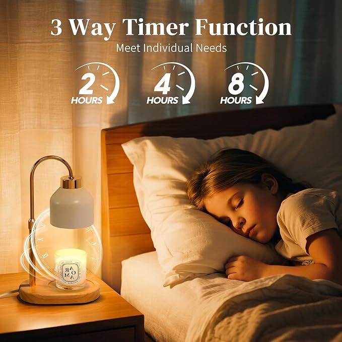 Seniny Electric Candle Warmer Lamp with Timer Dimmable, Adjustable Height Lamp Candle Warmer for Jar Candles, Home Decor Warming Light, Flameless Wax Melter Lamps, Christmas Birthday Gifts for Women