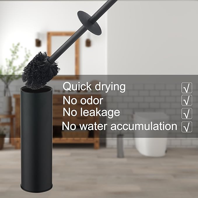 KLDKLD Toilet Brush and Holder Set Premium Material Toilet Bowl Cleaner Free Standing Toilet Bowl Brush and Holder