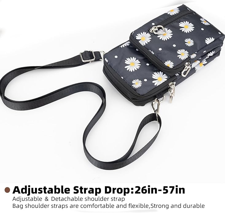 JANKS Small Crossbody Bag for Women - Mini Phone Purses with Crossbody Strap and Wallet - Nylon Arm Bag