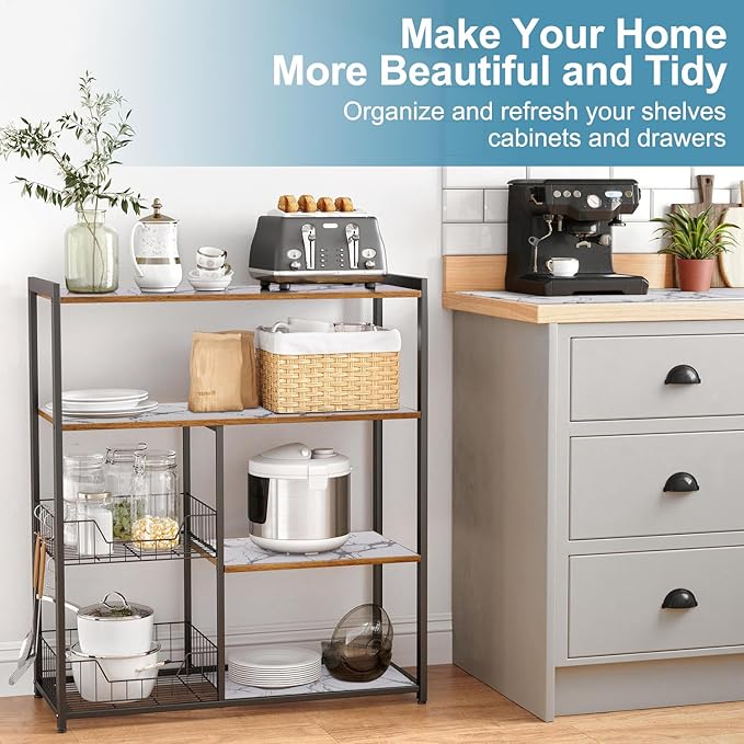 Drawer and Shelf Liner for Kitchen Cabinet, Non-Adhesive Cabinet Liner, Non-Slip Drawer Liner, Waterproof Cupboard Liners, Kitchen Shelf Liner Easy to Clean, Protect Dresser/Shelves/Table
