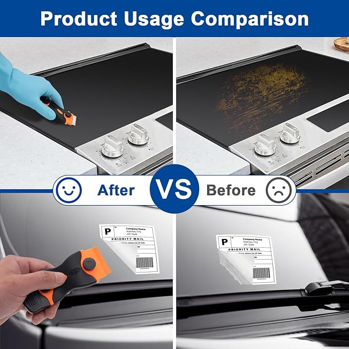 Aisoso Razor Scraper Tool 2 Pack, Razor Blade Scraper Tool with 20pcs Plastic Blades and 20pcs Metal Scraper Blades, Paint Scraper for Glass, Decals, Wallpaper, Stickers
