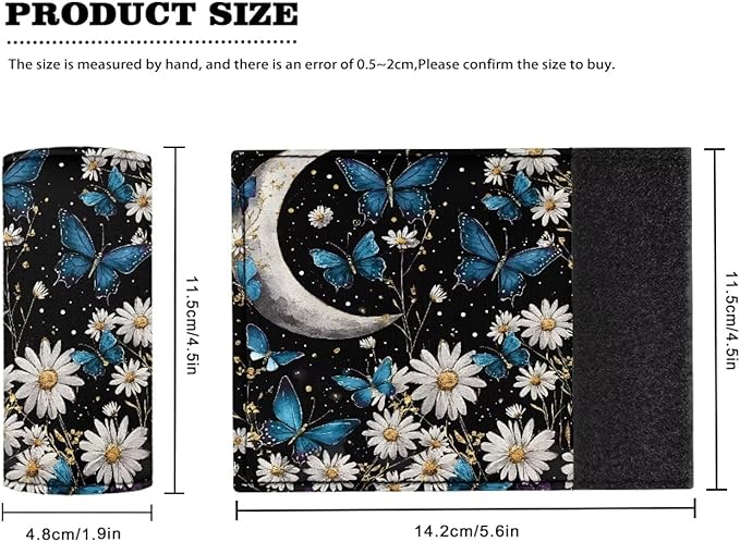 KUIFORTI Butterfly Daisy Luggage Identifiers Marker Grips Protector Soft and Portable Luggage Handle Protection Sleeve Cover Set of 2 for Car Home