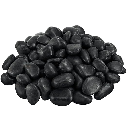 1-2 Inch Black Pebbles for Plants, 5 lbs River Rocks Decorative Black Stones, Ideal for Fish Tank, Vases, Crafting, Home Decor and Garden Landscaping Rocks