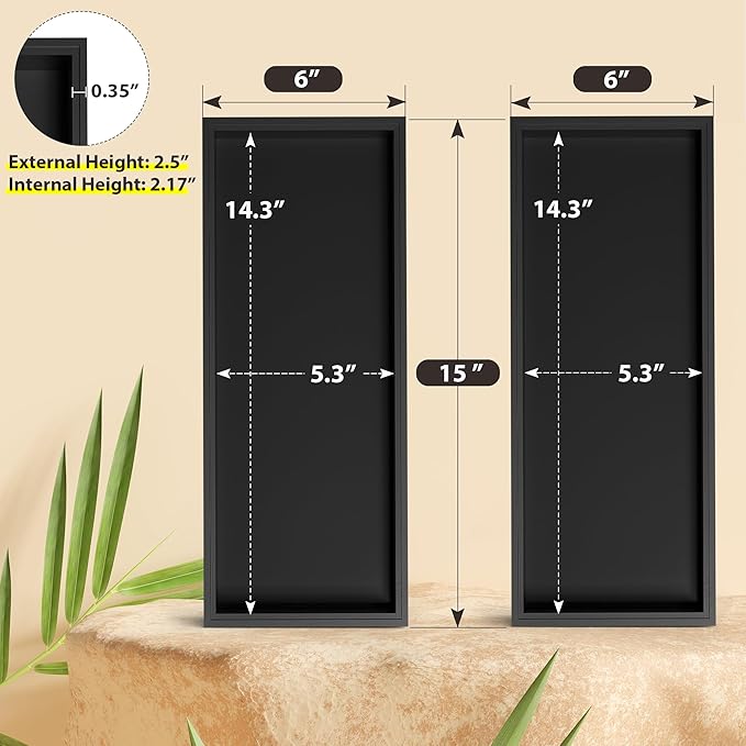 Greatseas Kitchen Drawer Organizer Bins, Stackable Bamboo Drawer Organizer for Silverware, 2 Pcs Toilet Paper Basket Holder, Wood Bathroom Tray Countertop, Toilet Tank Tray Black 15" x 6" x 2.5"