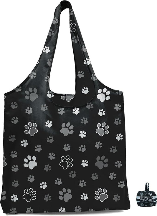 BeeGreen Paws Foldable Compact Ultimate Travel Tote Bag - Reusable Grocery Shopping Bag - Portable Lightweight Duffle Bags