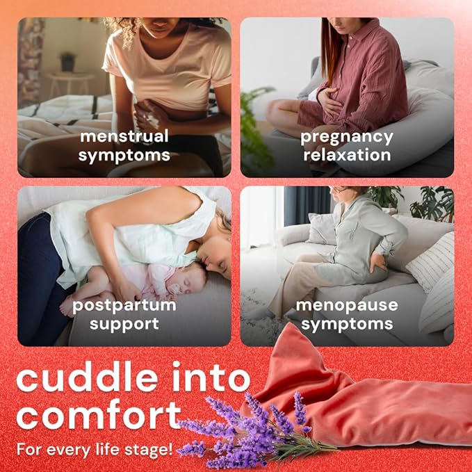 Premium Dutch Velvet Microwave Heating Pad (18” x 7”) - Lavender Scented Microwavable Heating Pad for Period Cramps, Neck, Shoulder, Back - Machine-Washable, Dual Temperature Moist Heat with Flaxseeds