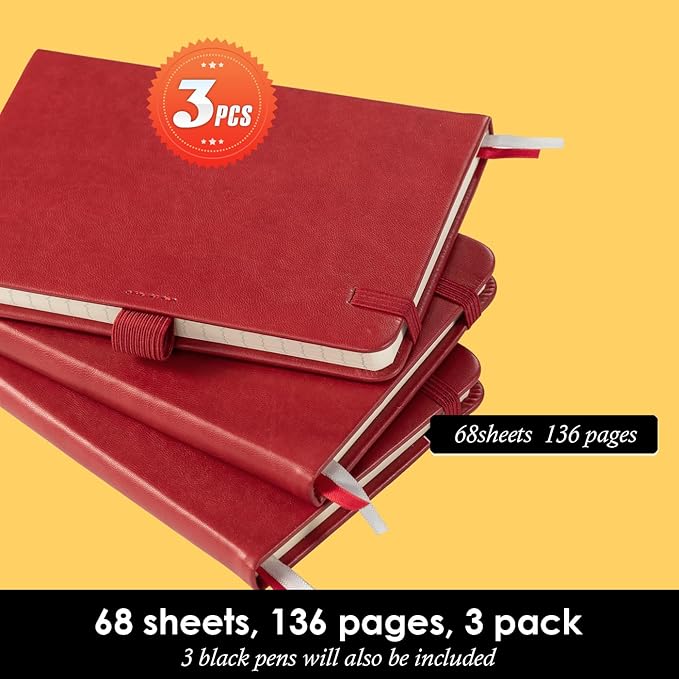 Small Leather Notebook Journal Notepad with Pen for Writing Women, Mini Pocket Small Notepad Lined Address Note Book Note Pads for Work Travel, Red Waterproof Leather Cover Notebook