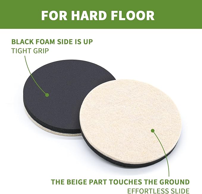 COVERCORNER Furniture Sliders 8 PCS - 2-in-1, 3.5-inch or 4-inch - Furniture Sliders for Carpet & Hardwood Floors! Furniture Movers Sliders & Sliders for Moving Furniture Easily & Safely!