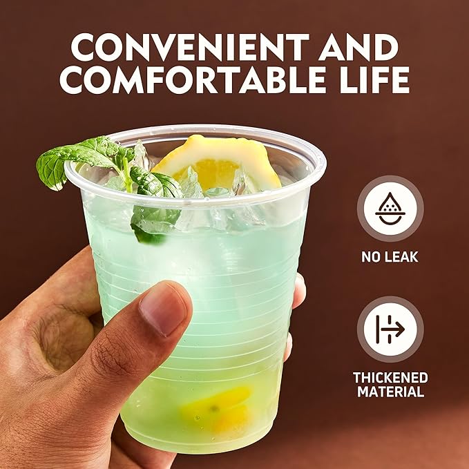 YEEHAW 12 oz Plastic Cups, 1000 Pack - Clear Disposable Drinking Water Cups for Cold Beverages, Ideal for Party
