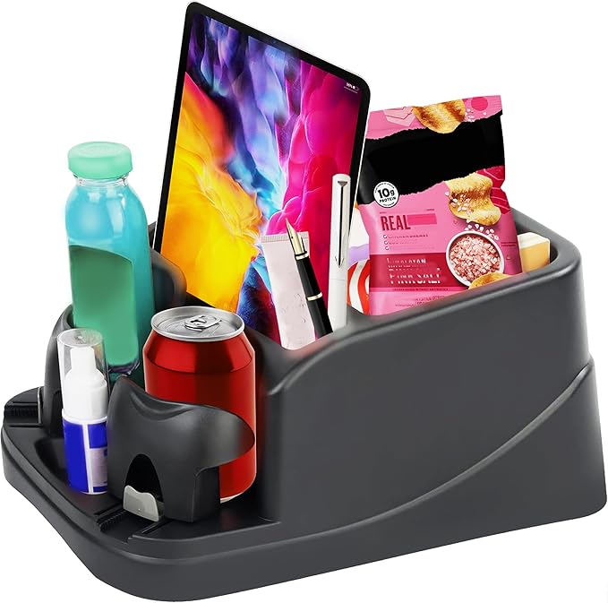 Center Console for Cars, Car Seat Organizer, Seat Belt Fixed Control Console, Suitable for Central Control Consoles of Cars, SUVs, Trucks, Minivans