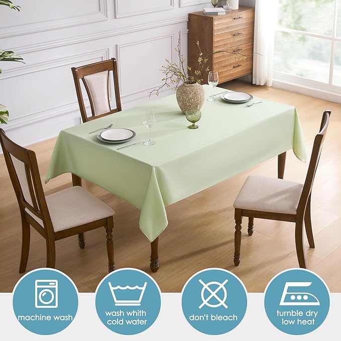 VidaFete 1 Pack Tablecloth 60 * 120inch Rectangle Table Cloth Polyester, Stain Wrinkle Resistant Polyester Dining Table Cover for Kitchen Dinning Party Wedding Tabletop Buffet Decoration(Sagegreen)