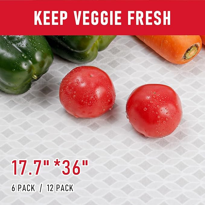 Cooyes French Door Refrigerator Liners 17.7" x 36", Absorbent Strong Grip Fridge Mats Machine Washable, Non-Adhesive Refrigerator Shelf Liner for Fridge Bins & Kitchen Cabinets