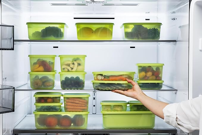 LocknLock Fresh-Block Plastic Food Storage Container | Produce Storage Containers for Fridge | Vegetable & Fruit Storage Containers for Fridge, Airtight Storage, Microwave & Dishwasher Safe 330ml