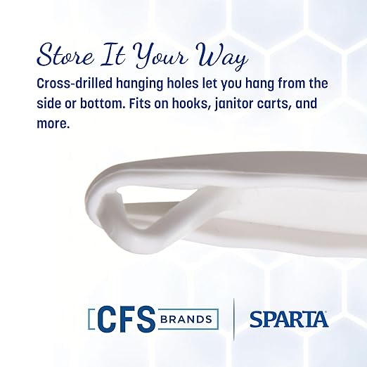 SPARTA Flo-Pac Grout Brush Detail Crevice Brush, Firm Chemical-Resistant Nylon Bristles with Angled Ergonomic Handle, Hanging Holes for Tile, Grout, Corners, Boxes, 8 Inches, White (Pack of 24)