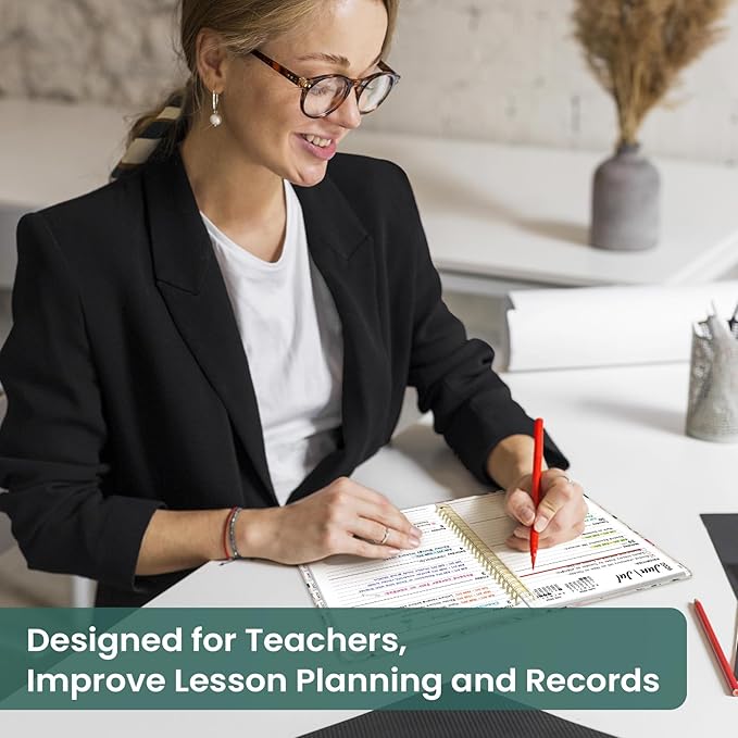 Planner 2026-2027, Academic Year Monthly and Weekly Calendar Planner, Jul 2026 - Jun 2027, Hardcover Teacher Student Planning Agenda book with Tabs, Perfect for School Office Supplies, 6.3" x 8.5" - Blush Peony