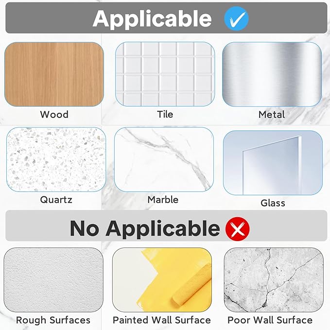 Lsnisni 10 Pack Shower Caddy Adhesive Replacement, Strong Adhesive Hooks for Shower Caddy, Waterproof Adhesive Strips, No Drilling, for Bathroom Storage Shelves and Kitchen Racks