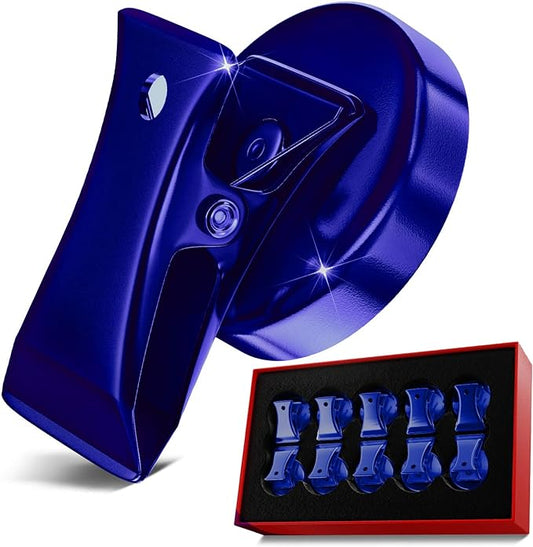 Force Magnet- 10 Pack Magnetic Clips Heavy Duty, 35mm Diameter Refrigerator Metal Chip Clips with Anti-Scratch Pads, Strong Magnet Clips for Whiteboard Fridge Home Office School Use, Blue