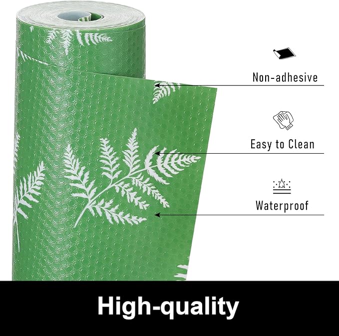 Cooyes Shelf Liners for Kitchen Cabinets Refrigerator Liners Waterproof & Oil-Proof Kitchen Cupboard Liner Drawer Mats EVA Material Non Adhesive Fridge Liner for Shelves（11.8" W x 236" L）