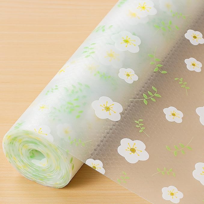 Cooyes Shelf Liner - Premium Non-Adhesive Cabinet & Drawer Liner for Kitchen - Waterproof Shelf Paper with Modern Pattern - Durable EVA Cabinet Mat - Easy to Cut (17.5" W x 360" L)
