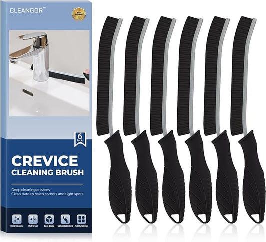 CLEANGOR Crevice Cleaning Brushes, Cleaner Scrub Brush Tool for Hard to Reach Tight Space, Home Essentials, Cleaning Supplies for Shower, Bathroom, Kitchen, Toilet, Window
