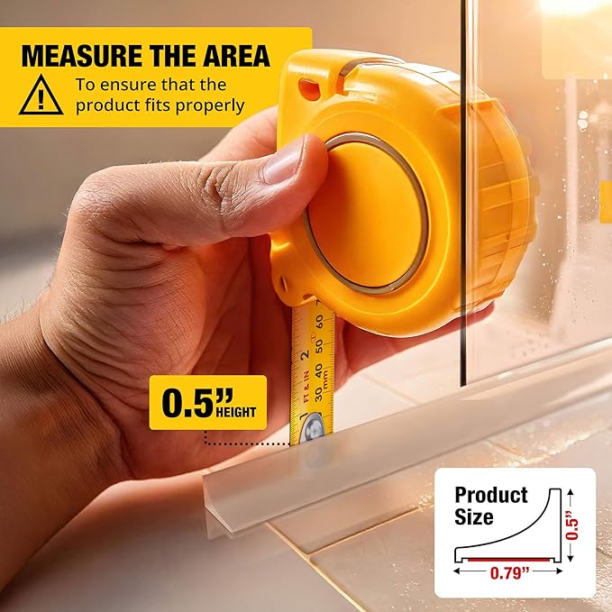 Shower Threshold Water Dam Barrier 98" - Transparent Collapsible Walk in Shower Water Guard - Door Bottom Seal Strip Leak Guard by Hippo Dam