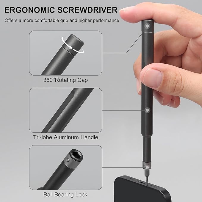 SHARDEN 49 in 1 Precision Screwdriver Set, Small Screwdriver Set with Torx, Pentalobe, Tri-wing, Mini Repair Tool Kit for PC, Laptop, MacBook, Computer, iPhone, PS5, Watch, Glasses, Electronic