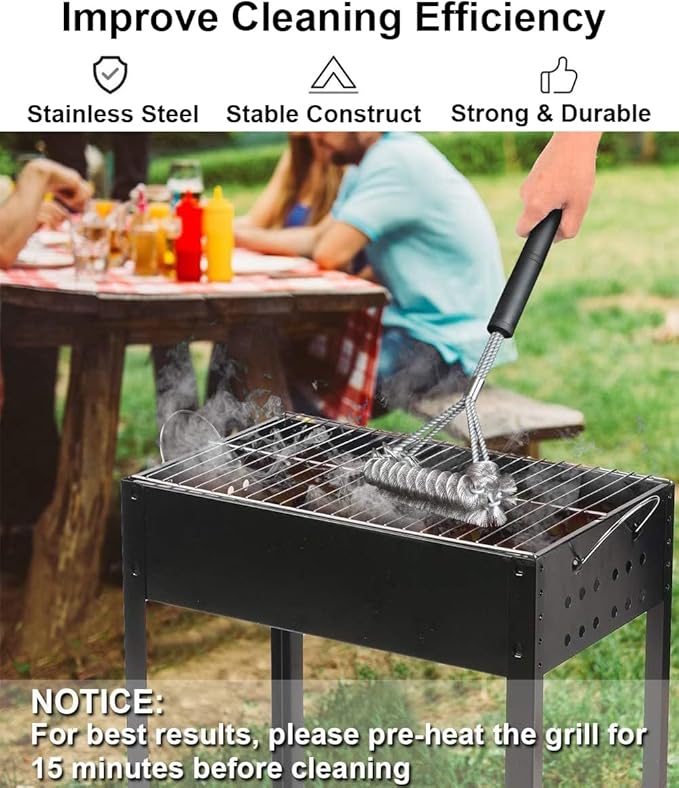 Grill Brush Grill Cleaning Kit, Grill Cleaner BBQ Grill Accessories Grill Rescue Brush Grill Brush Bristle Free, Grill Brush for Outdoor Grill BBQ Brush for Grill Cleaning (T2)
