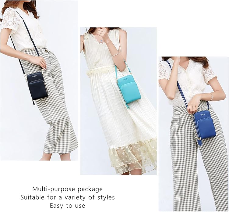 myfriday Small Leather Crossbody Bag for Women with Guitar Strap Mini Crossover Bags & Shoulder Purses with 2 Card Slots