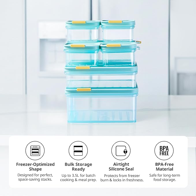 LocknLock HFL102 Freezer Fit Plastic Food Storage Container with Lid for Kitchen, Lunch, Meal Prep, and Leftovers, BPA-Free, Airtight, Leakproof, Microwave, Dishwasher-Safe, 750ml