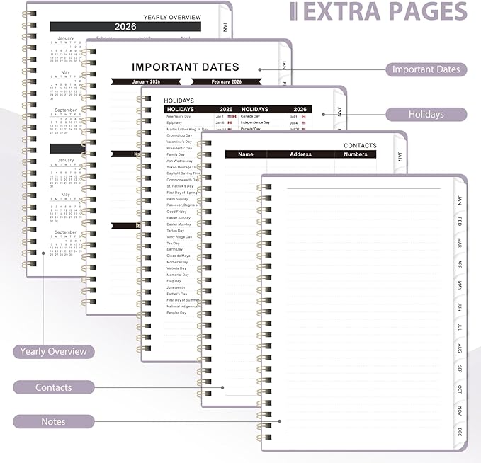 2026 Planner, Weekly and Monthly Calendar Academic Planner, Jan 2026 - Dec 2026, Planning Agenda Book for Desk Accessories and School Supplies - Letter Size(8.5'' x 11'')