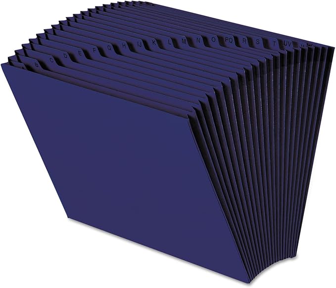 Smead Colored Expanding File, Alphabetic (A-Z), 21 Pockets, Letter Size, Navy Blue (70720) (Pack of 6)